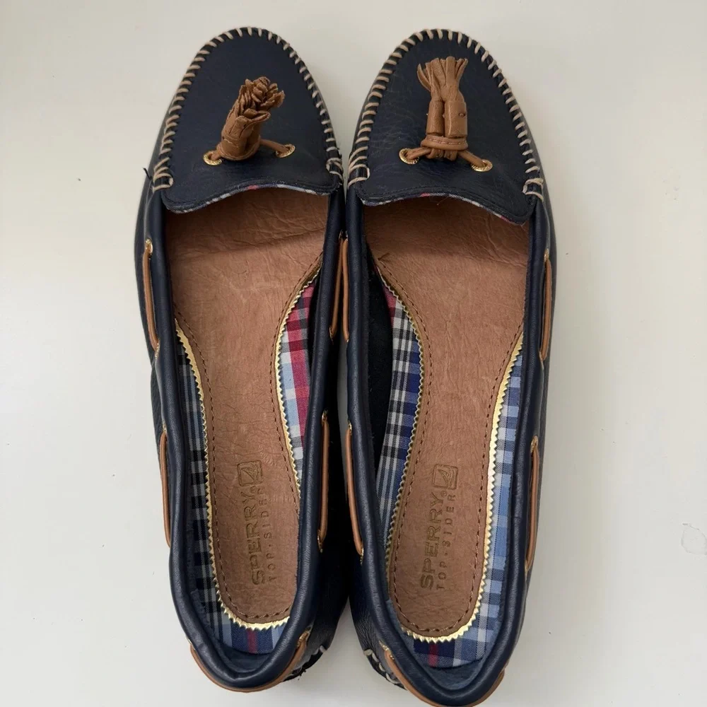 Sperry Top-Sider Sabrina Navy Women's Flats 8 M Navy Leather Flat Boat Shoes - Picture 8 of 10